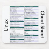 Unix/Linux-Befehls-Spickzettel Mousepad (Vorne)