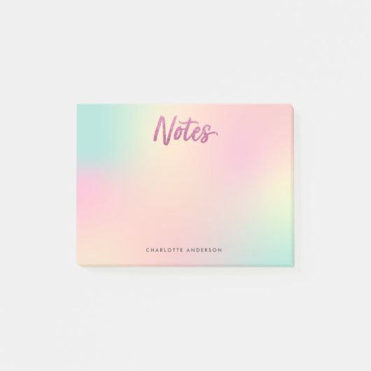 Unix Mix Muster Imitate Rosa Glitzer Post-it Klebezettel (Vorderseite)