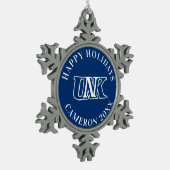 UNK| Universität Nebraska in Kearney Schneeflocken Zinn-Ornament (Links)