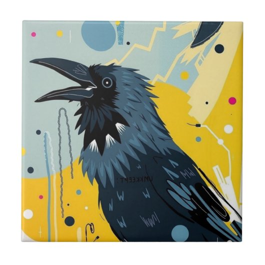 Unkempt Crow (Spiegelserver B) Fliese (Vorderseite)