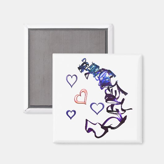 Unkette Mein Herz Magnet (Vorderseite/Rückseite)