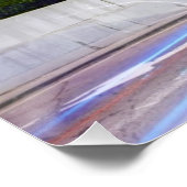 Unklarer Verkehr bei Nacht Poster (Ecke)