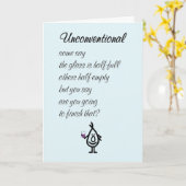 Unkonventionell - ein lustiges Gedicht Karte (Gelbe Blume)