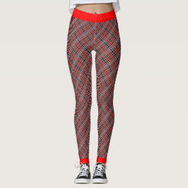 Unkonventionelles Rotes Weiß und Schwarzes KARIERT Leggings