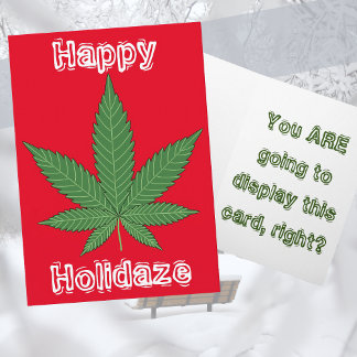 Unkraut-Blatt-Weihnachten glückliches Holidaze Feiertagskarte