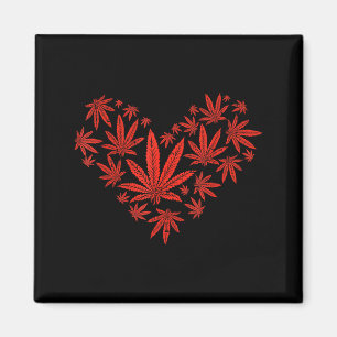 Unkraut Herz Lustiger Valentinstag Pot Stoner Gesc Magnet
