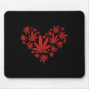Unkraut Herz Lustiger Valentinstag Pot Stoner Gesc Mousepad