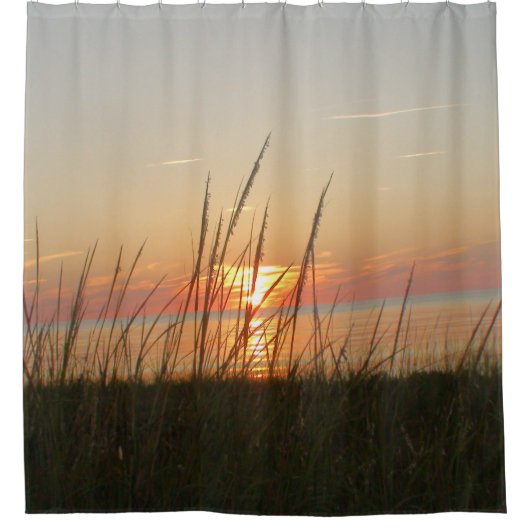 Unkraut im Sonnenuntergang Duschvorhang (Vorderseite)