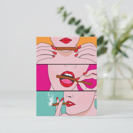 Unkrautdame Postkarte (Stehend Vorderseite)