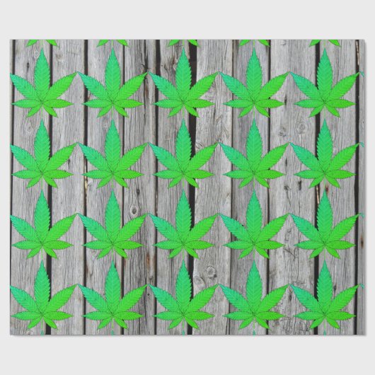 Unkrautleder auf rustikalem Holzzaun Personalisier Geschenkpapier (Flach)