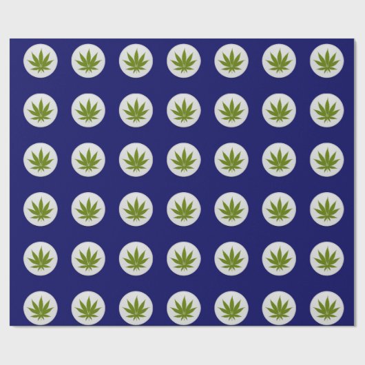 Unkrautleder auf weißen Kreisläufen in Mitternacht Geschenkpapier (Flach)