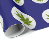 Unkrautleder auf weißen Kreisläufen in Mitternacht Geschenkpapier (Rolleneckpunkt)