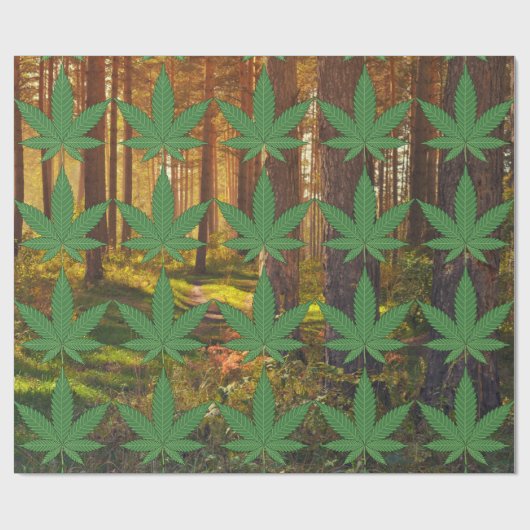 Unkrautleder im Wald Geschenkpapier (Flach)