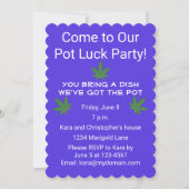 Unkrautleder Pot Luck Party Personalisiert Einladung (Vorderseite)