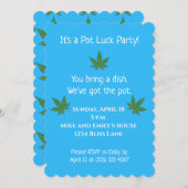 Unkrautleder Pot Luck Personalisierte Einladung (Vorne/Hinten)
