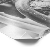 Unkurbeltes Holz Fern Schwarz und Weiß Print 4 Fotodruck (Ecke)