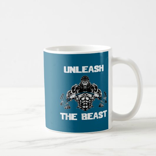 Unleahe Gorilla Bodybuilding Motivational Gift Kaffeetasse (Rechts)