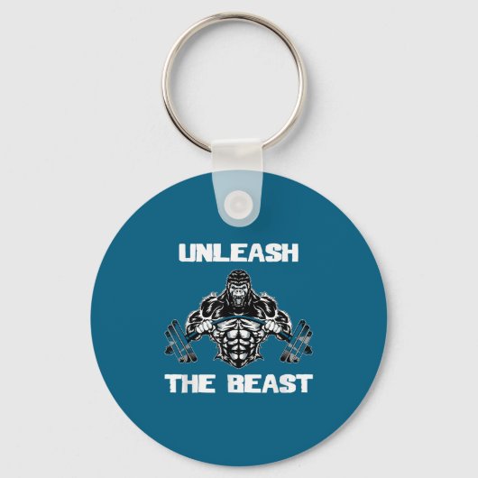 Unleahe Gorilla Bodybuilding Motivational Gift Schlüsselanhänger (Vorderseite)