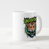 Unleash Chaos Tiger - Graffiti Street Art Style Jumbo-Tasse (Vorderseite Rechts)