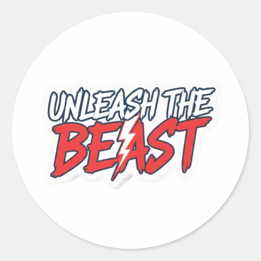 Unleash The Beast - Motivational Fitness Quote Runder Aufkleber (Vorderseite)