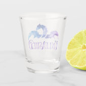 Unleertes Schiebeglas Schnapsglas (Rückseite)