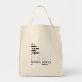 Unless The Lord Psalm 127 Grocery Bag Tragetasche