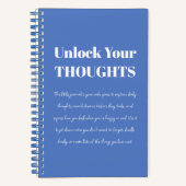 Unlock Your Thoughts Motivational Blue Notebook Notizblock (Vorderseite)