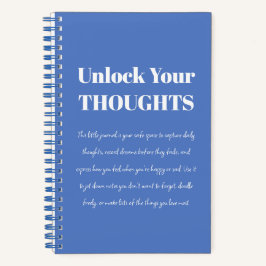 Unlock Your Thoughts Motivational Blue Notebook  Notizblock