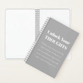 Unlock Your Thoughts Motivational gray Notebook  Notizblock (Innen)