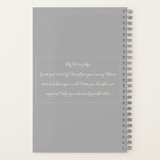 Unlock Your Thoughts Motivational gray Notebook Notizblock (Rückseite)