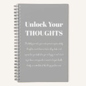 Unlock Your Thoughts Motivational gray Notebook  Notizblock (Vorderseite)