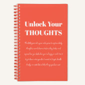 Unlock Your Thoughts Motivational Red Notebook Notizblock (Vorderseite)