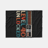 Unlocked Level 40 Birthday Boy Video Game Controll Fleecedecke (Vorderseite (Horizontal))