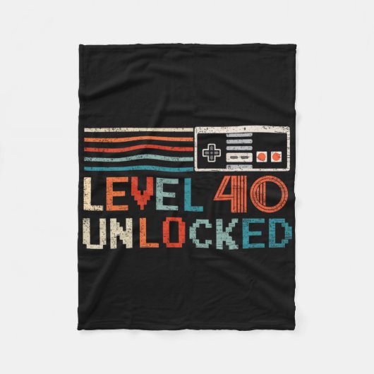 Unlocked Level 40 Birthday Boy Video Game Controll Fleecedecke (Vorderseite)