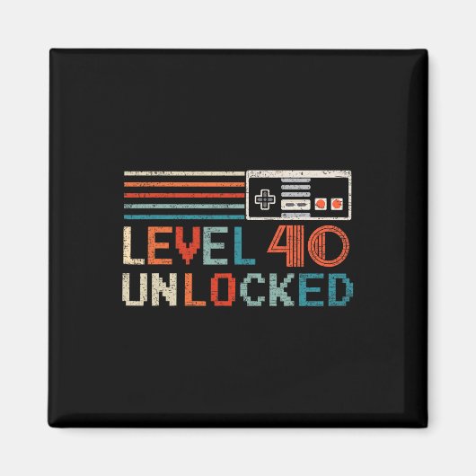 Unlocked Level 40 Birthday Boy Video Game Controll Magnet (Vorne)