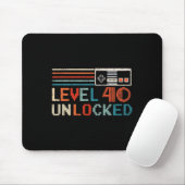 Unlocked Level 40 Birthday Boy Video Game Controll Mousepad (Mit Mouse)