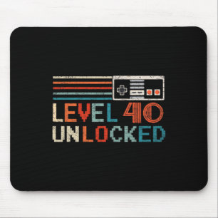 Unlocked Level 40 Birthday Boy Video Game Controll Mousepad