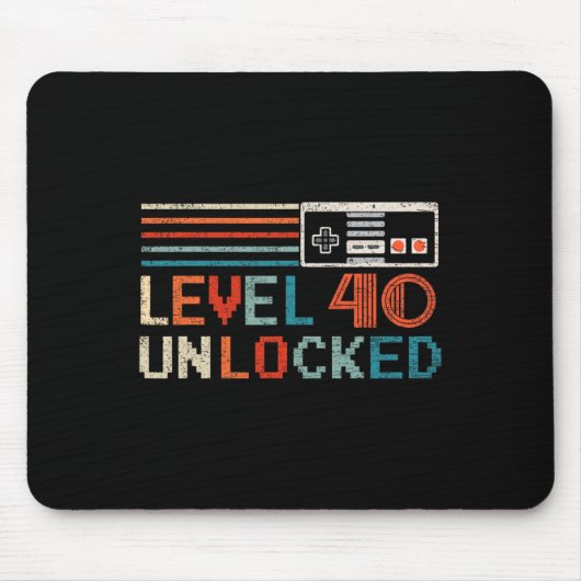 Unlocked Level 40 Birthday Boy Video Game Controll Mousepad (Vorne)