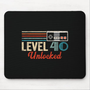 Unlocked Level 40 Birthday Boy Video Game Controll Mousepad