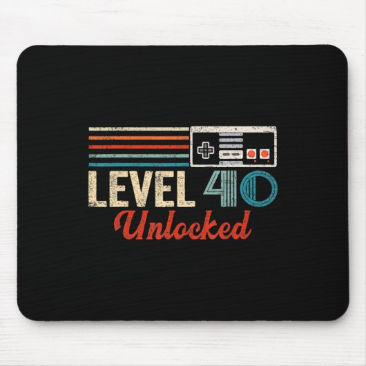 Unlocked Level 40 Birthday Boy Video Game Controll Mousepad (Vorne)