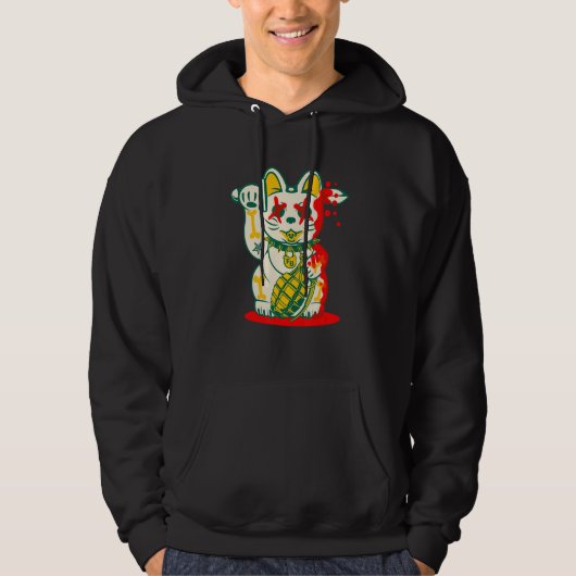 Unluck Lucky Cat Hoodie (Vorderseite)