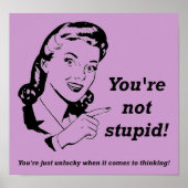 Unluck Thinker Funny Poster Sign (Vorne)