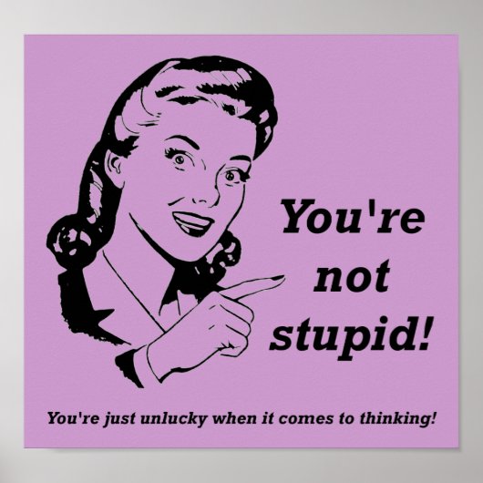 Unluck Thinker Funny Poster Sign (Vorne)