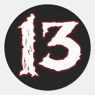 UNLUCKY NUMMER 13! RUNDER AUFKLEBER