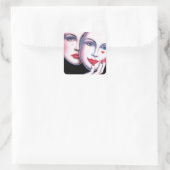 Unmasked Quadratischer Aufkleber (Tasche)