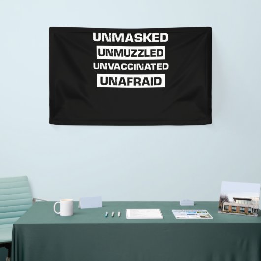 Unmaskiert, ungeimpft, ungeimpft banner (Messeveranstaltung)