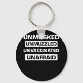Unmaskiert, ungeimpft, ungeimpft schlüsselanhänger (Vorderseite)