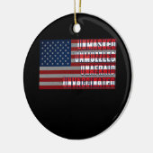 Unmaskierte, ungeimpfte, ungeimpfte US-Flagge Keramik Ornament (Links)