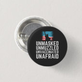 Unmaskierter, ungeimpfter ungeimpfter T - Shirt Button (Vorne & Hinten)