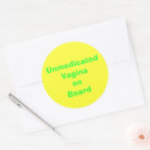 UnmedicatedVaginaonBoard Runder Aufkleber (Umschlag)